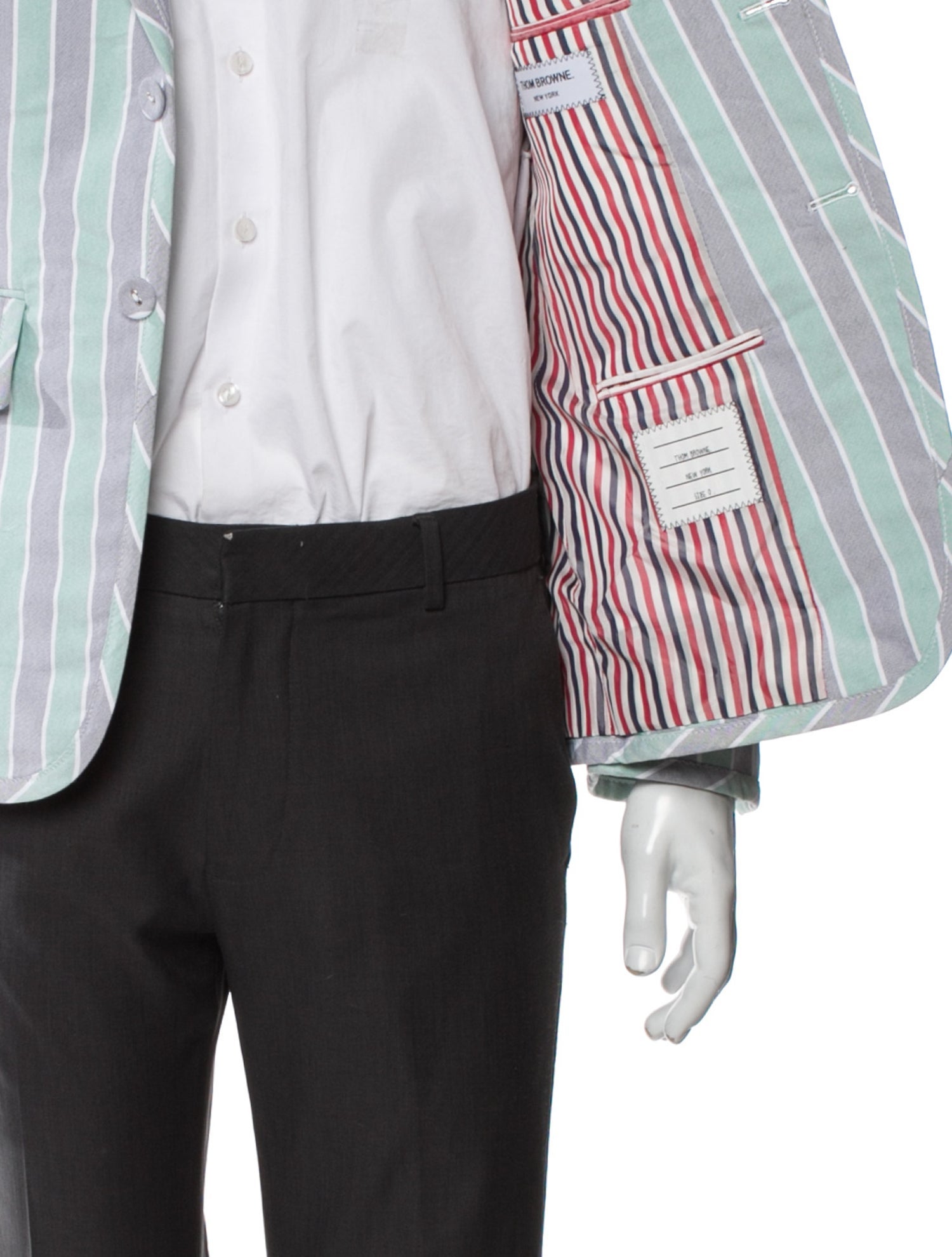 Thom Browne Striped Grosgrain Trim Blazer